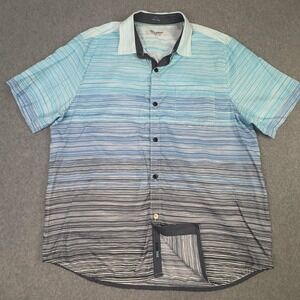 Tommy Bahama Coconut‎ Point Blue Sands Cobalt Sea Camp Shirt Coolmax Men's XL
